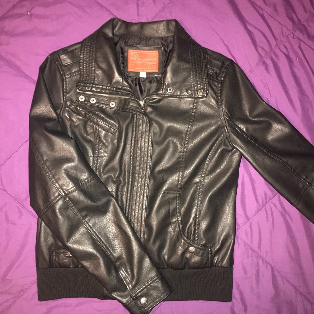 Miss London faux leather moto jacket